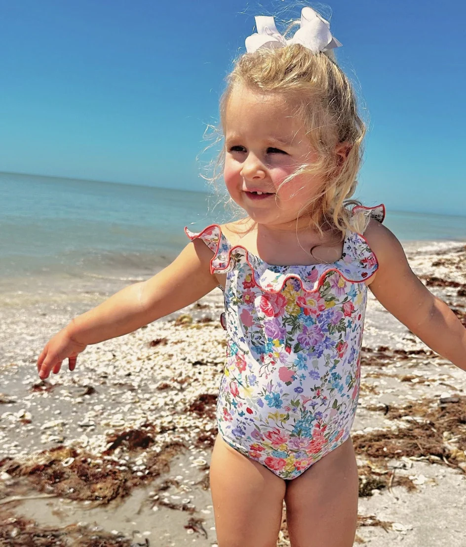 The Girls' Ruffle Square-Neck One Piece